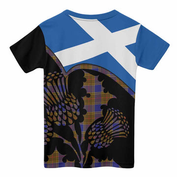 Balfour Tartan Family Crest Kid T-shirt Scotland Thistle Floral Flag Style