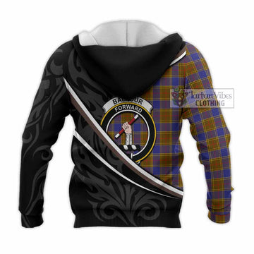 Balfour Tartan Family Crest Knitted Hoodie Celtic Scottish Thistle Floral