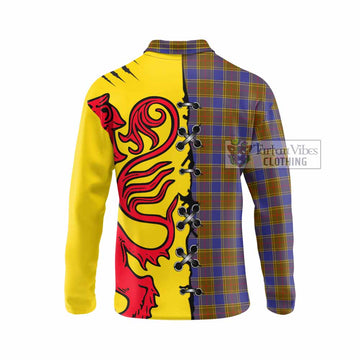 Balfour Tartan Family Crest Long Sleeve Polo Shirt Lion Rampant Honor