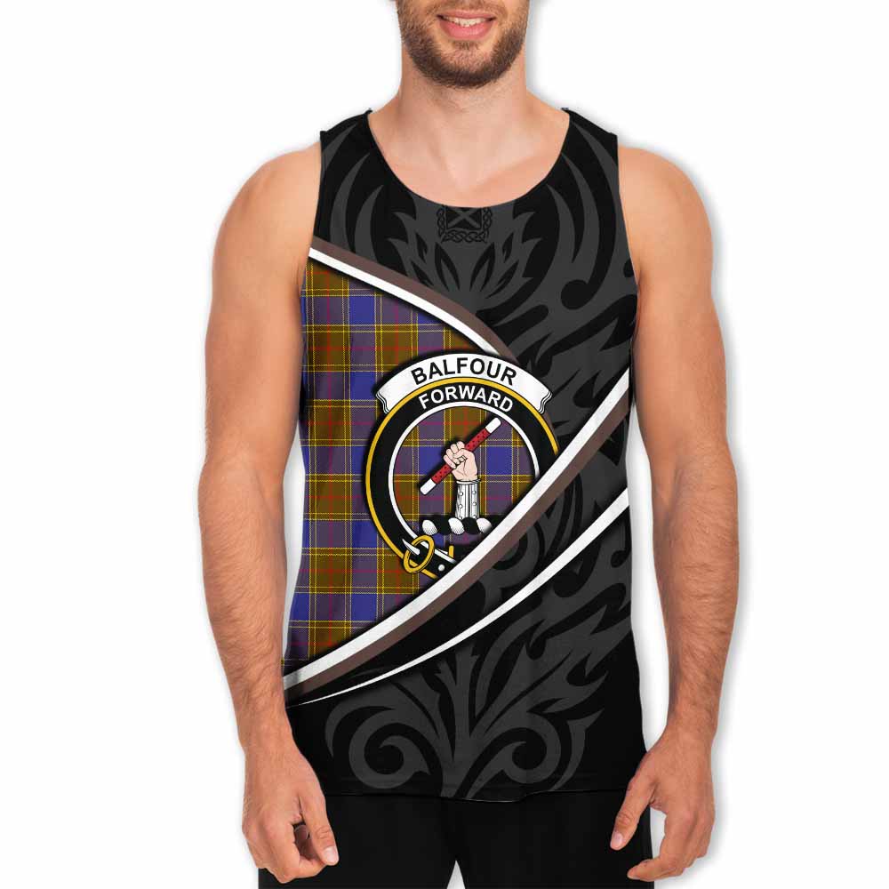 Balfour Tartan Family Crest Men Tank Top Celtic Scottish Thistle Floral - Tartan Vibes Clothing