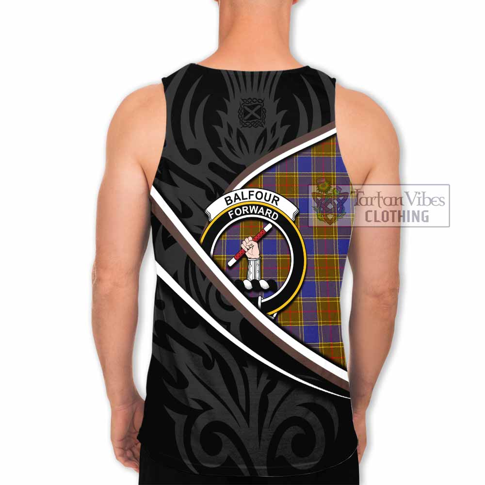 Balfour Tartan Family Crest Men Tank Top Celtic Scottish Thistle Floral - Tartan Vibes Clothing