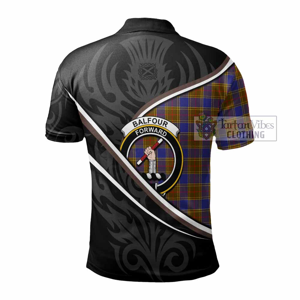 Balfour Tartan Family Crest Polo Shirt Celtic Scottish Thistle Floral - Tartan Vibes Clothing
