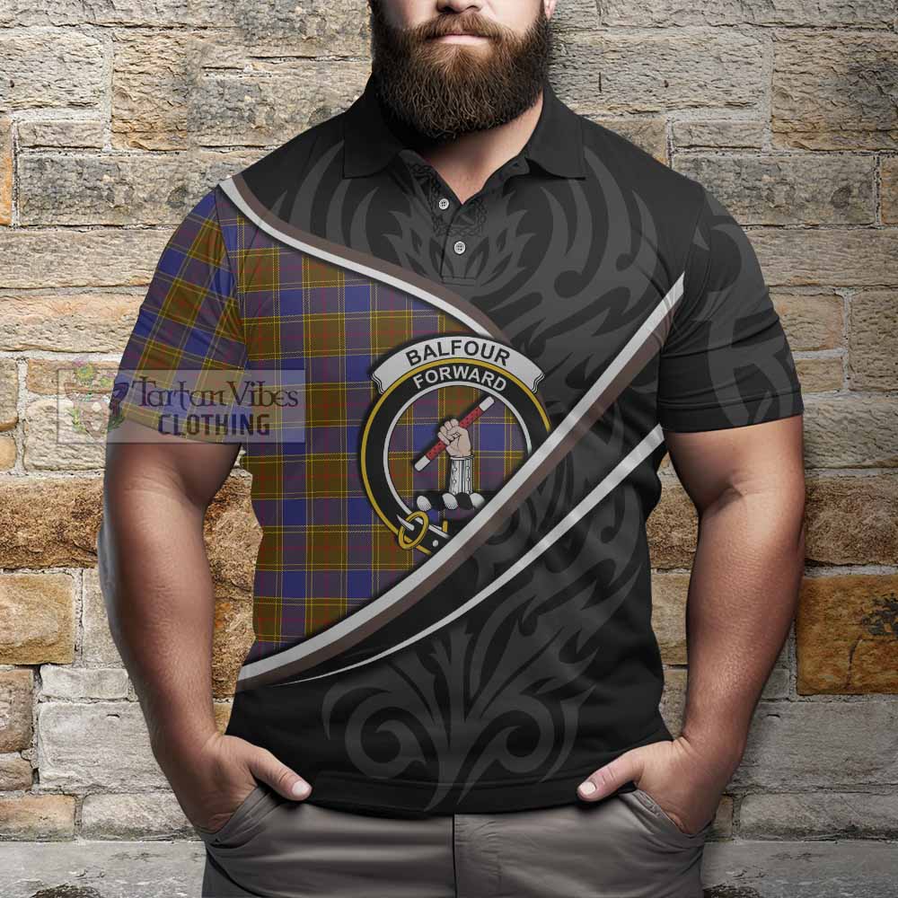 Balfour Tartan Family Crest Polo Shirt Celtic Scottish Thistle Floral - Tartan Vibes Clothing