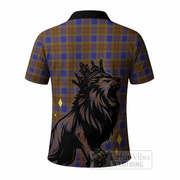 Balfour Tartan Family Crest Polo Shirt Crowned Lion Roaring