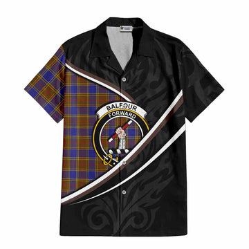 Balfour Tartan Family Crest Hawaiian Shirt Celtic Scottish Thistle Floral