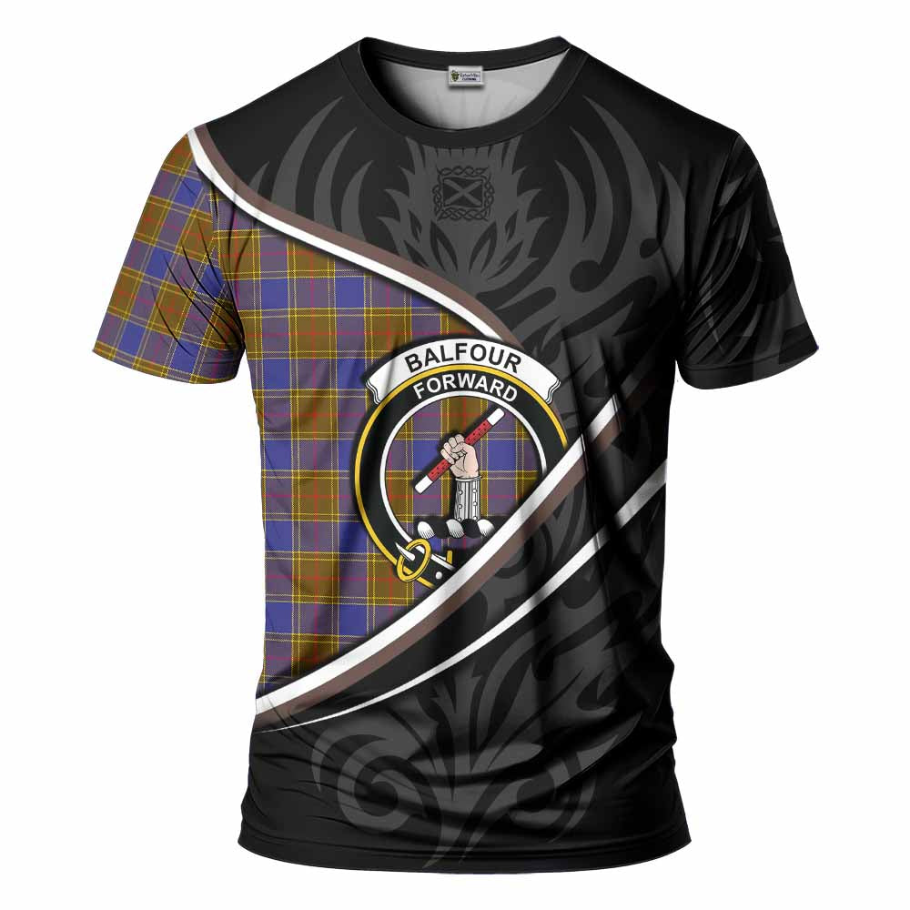 Balfour Tartan Family Crest T-shirt Celtic Scottish Thistle Floral - Tartan Vibes Clothing