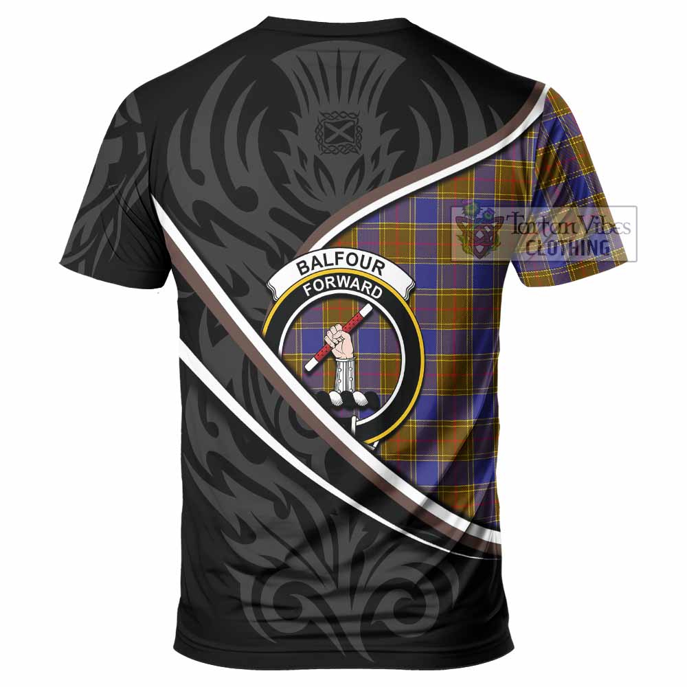 Balfour Tartan Family Crest T-shirt Celtic Scottish Thistle Floral - Tartan Vibes Clothing