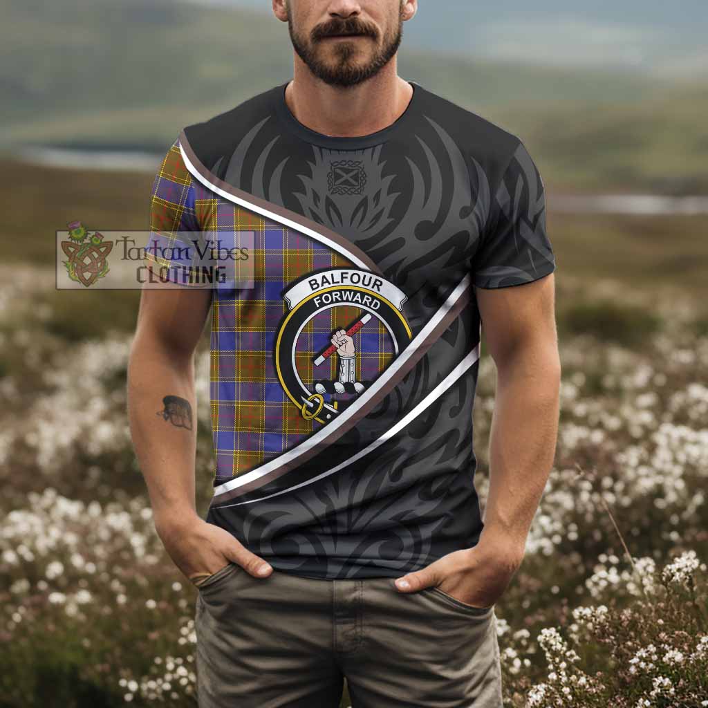 Balfour Tartan Family Crest T-shirt Celtic Scottish Thistle Floral - Tartan Vibes Clothing