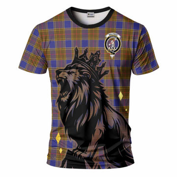 Balfour Tartan Family Crest T-Shirt Crowned Lion Roaring