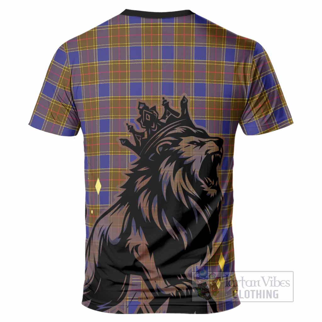 Balfour Tartan Family Crest T-Shirt Crowned Lion Roaring
