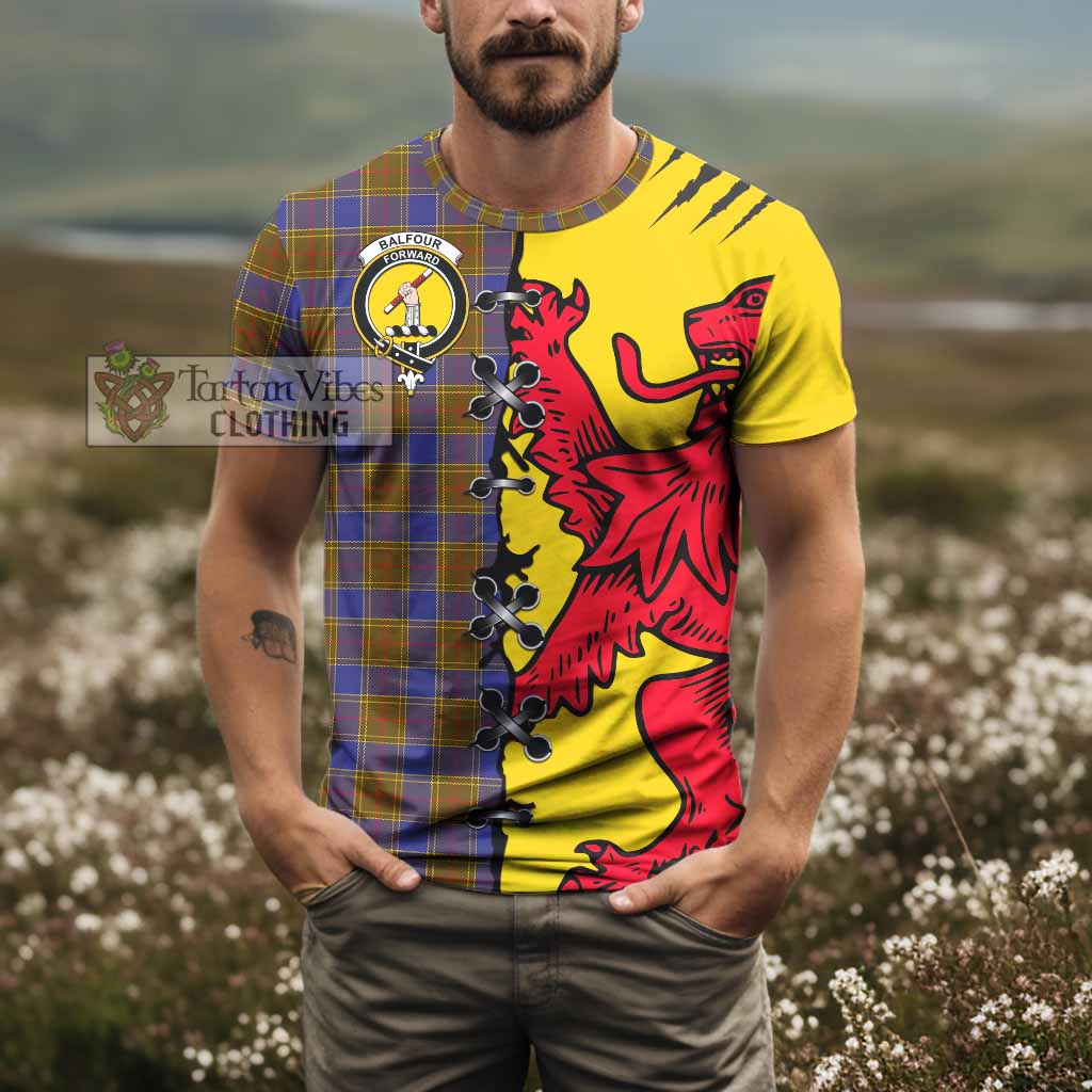 Balfour Tartan Family Crest T-shirt Lion Rampant Honor - Tartan Vibes Clothing