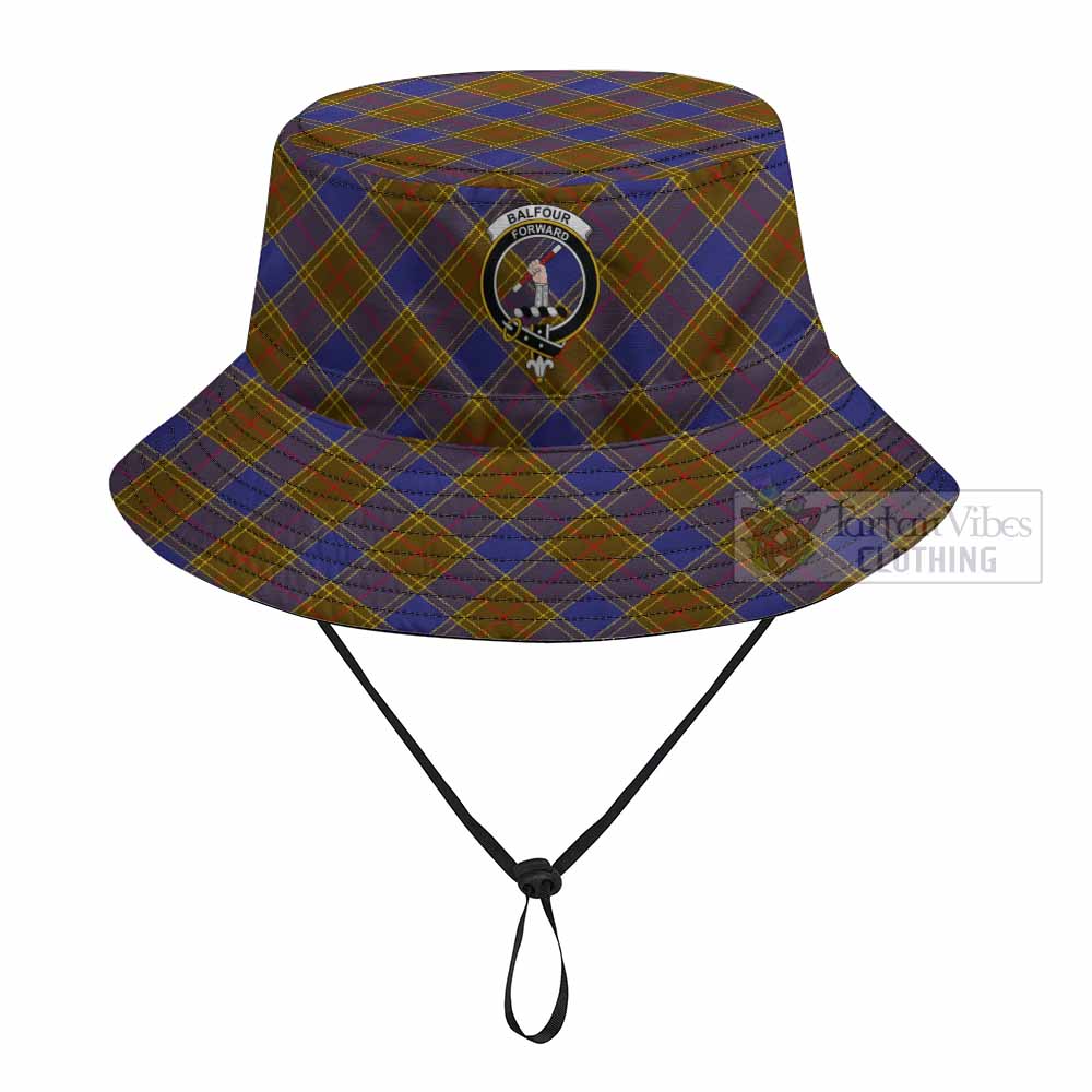 Balfour Tartan Fishing Hat with Family Crest