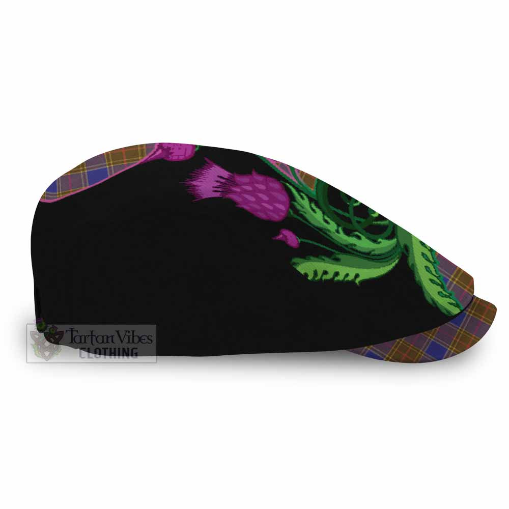 Balfour Tartan Flat Cap, Jeff Cap Traditional Scottish Thistle