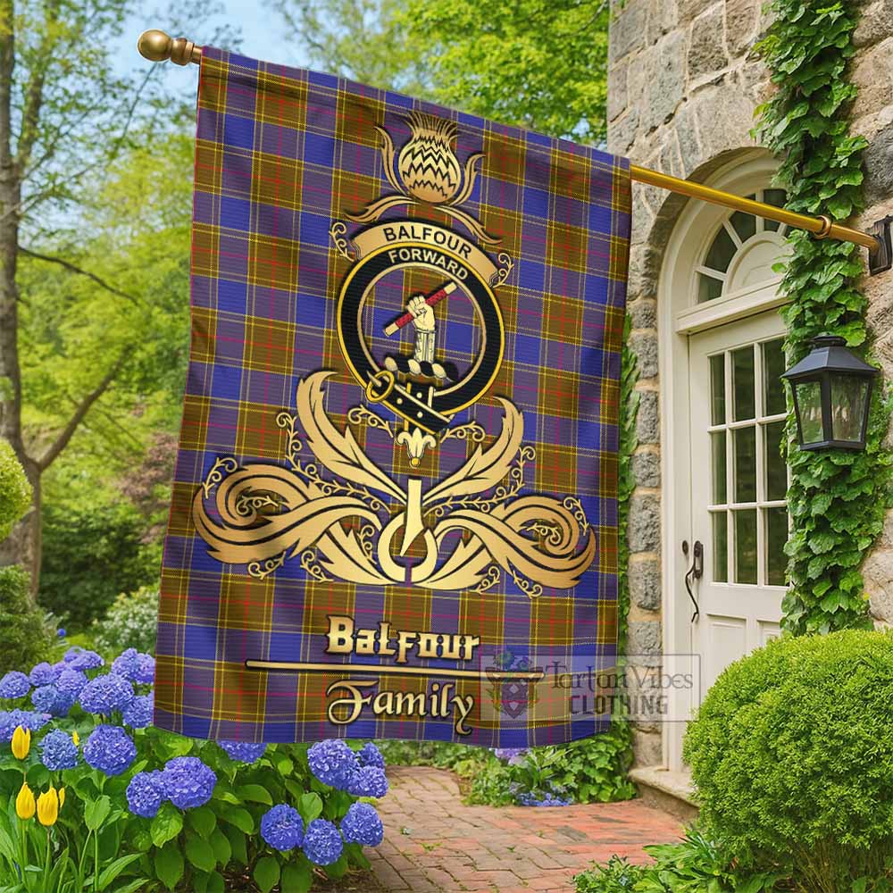 Balfour Tartan Garden Flag with Highland Thistle Cherish Family Crest Style - Tartan Vibes Clothing