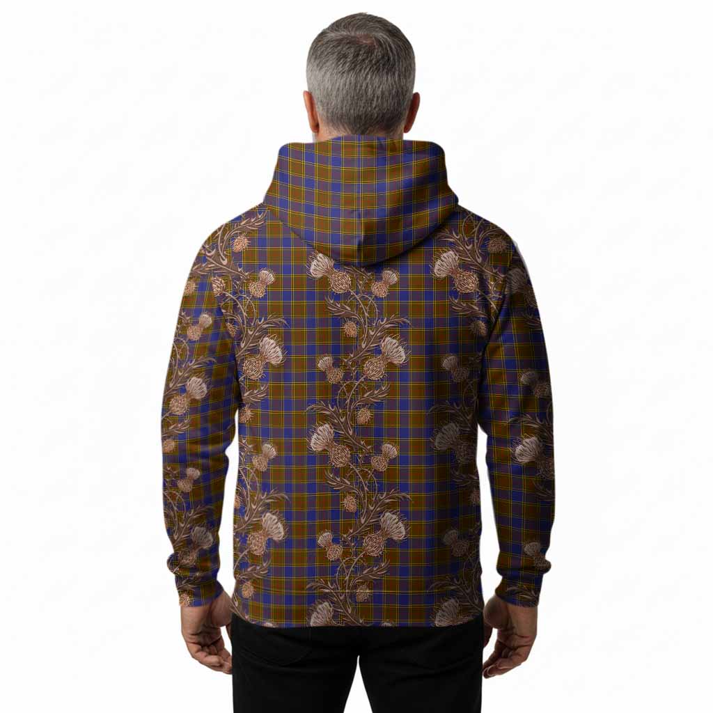Balfour Tartan Hoodie Seamless Scottish Thistle Flowers