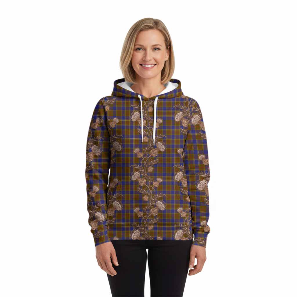 Balfour Tartan Hoodie Seamless Scottish Thistle Flowers