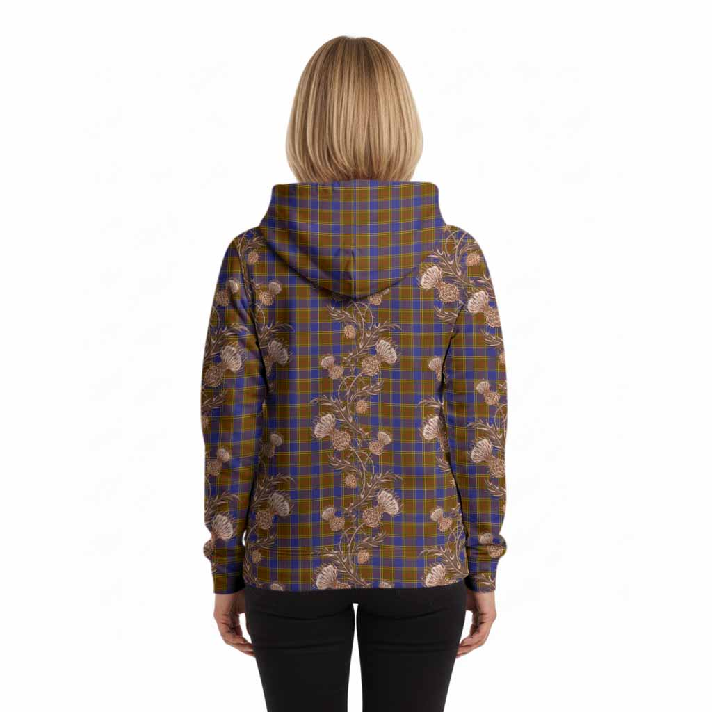 Balfour Tartan Hoodie Seamless Scottish Thistle Flowers