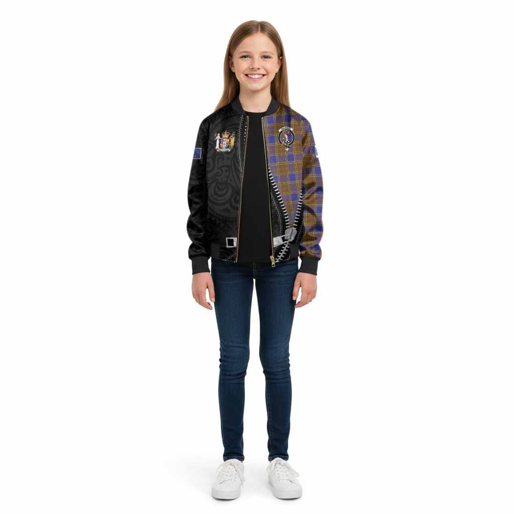 Balfour Tartan Kid Bomber Jacket New Zealand Pattern Unique Zipper Stylized