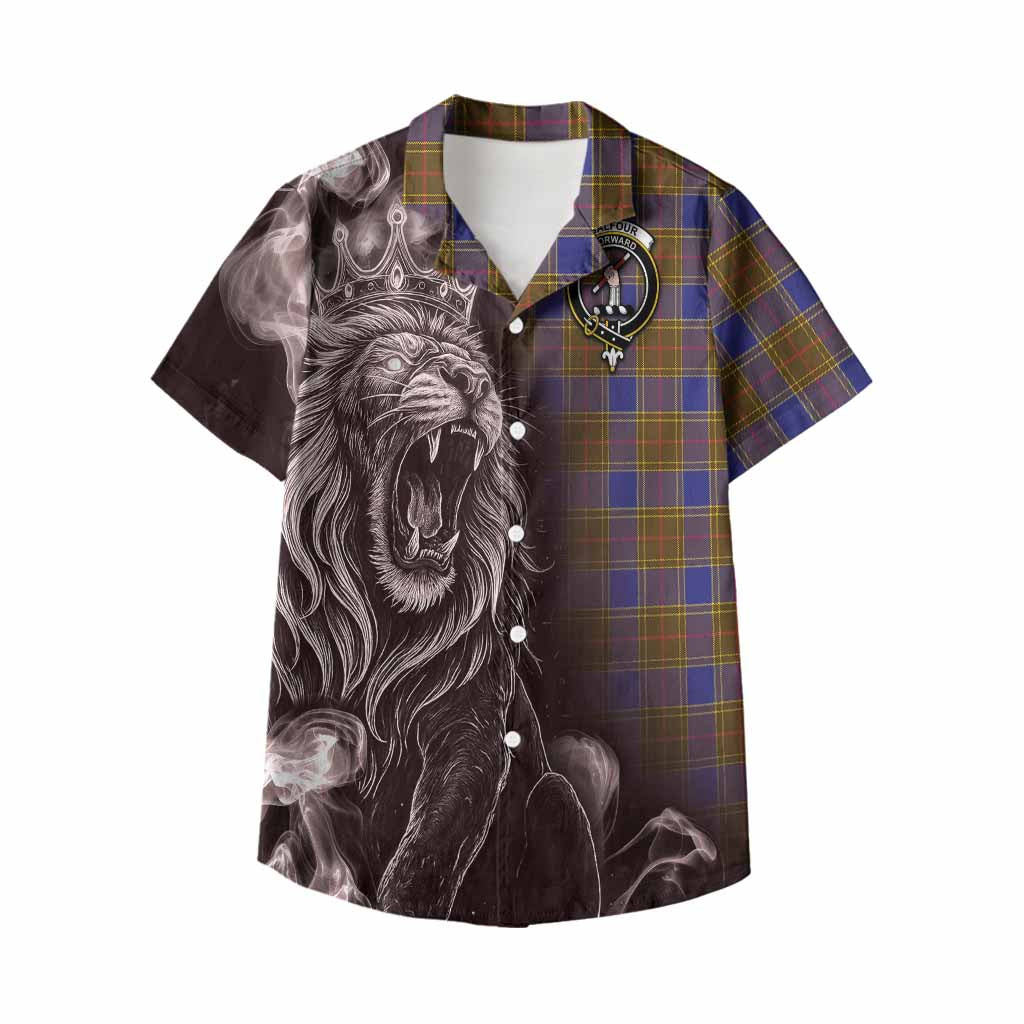 Balfour Tartan Kid Hawaiian Shirt Roaring Lion Heritage