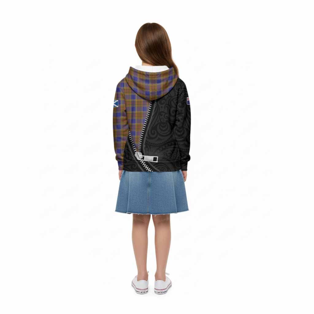 Balfour Tartan Kid Hoodie New Zealand Pattern Unique Zipper Stylized