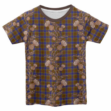 Balfour Tartan Kid T-shirt Seamless Scottish Thistle Flowers