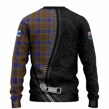 Balfour Tartan Knitted Sweater New Zealand Pattern Unique Zipper Stylized