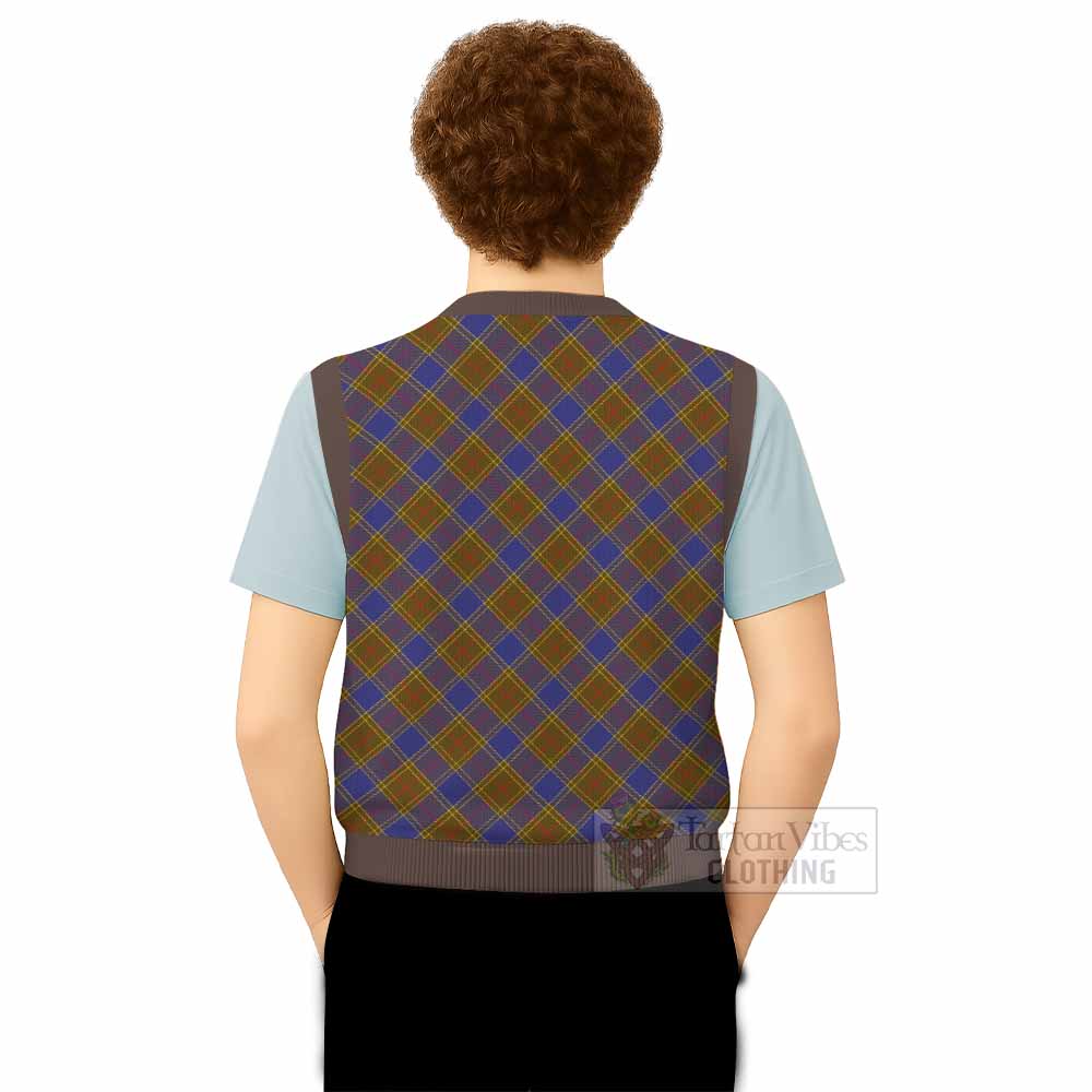 Balfour Tartan  Knitted V-Neck Vest Cross Style