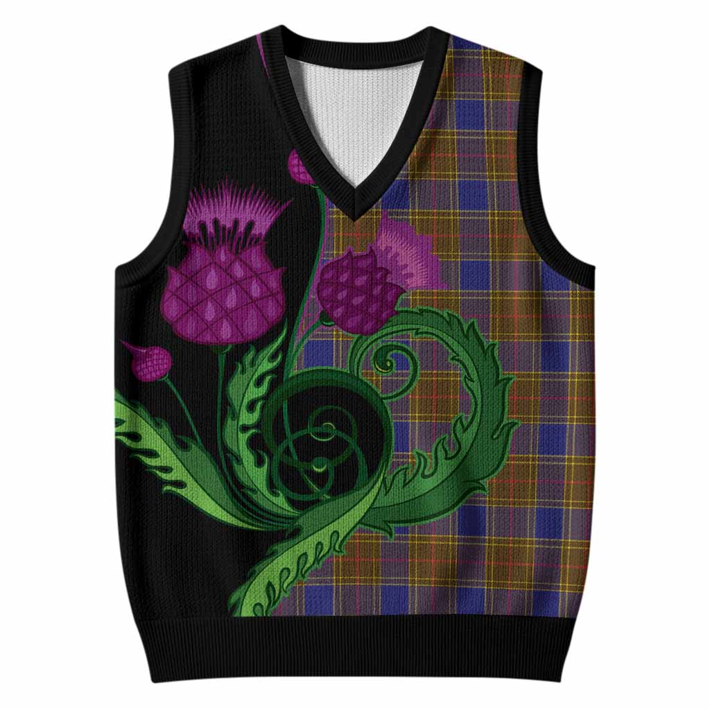 Balfour Tartan Knitted V-Neck Vest Traditional Scottish Thistle