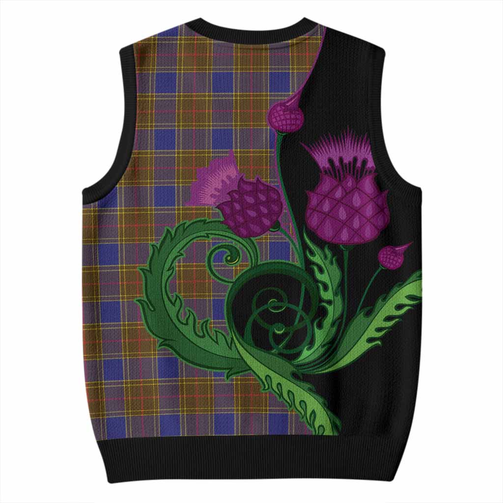 Balfour Tartan Knitted V-Neck Vest Traditional Scottish Thistle
