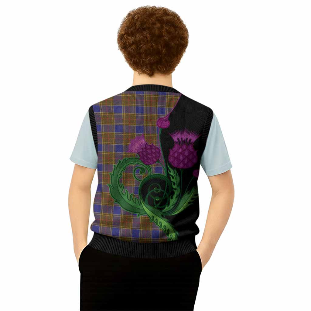 Balfour Tartan Knitted V-Neck Vest Traditional Scottish Thistle