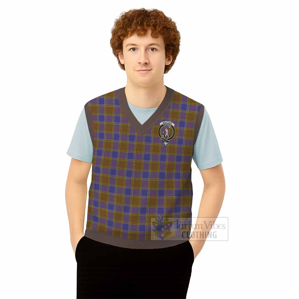 Balfour Tartan Knitted V-Neck Vest with Family Crest - Tartan Vibes Clothing