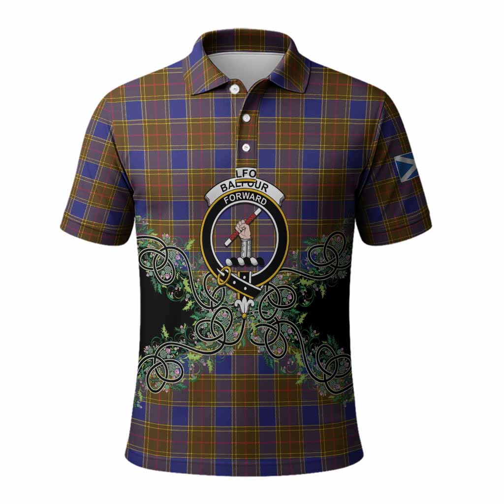 Balfour Tartan Polo Shirt Thistle Scottish Spirit