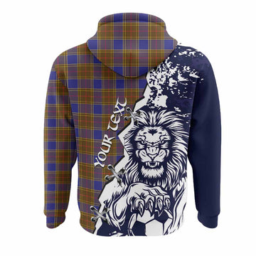 Balfour Tartan Scottish Hoodie Angry Lion With Soccer Ball Style