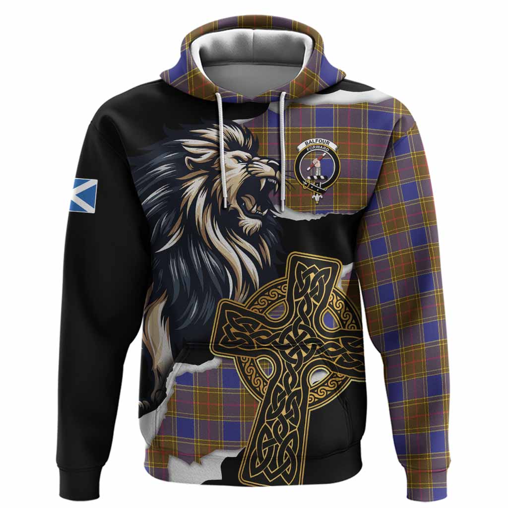 Balfour Tartan Scottish Hoodie Lion Celtic Heritage