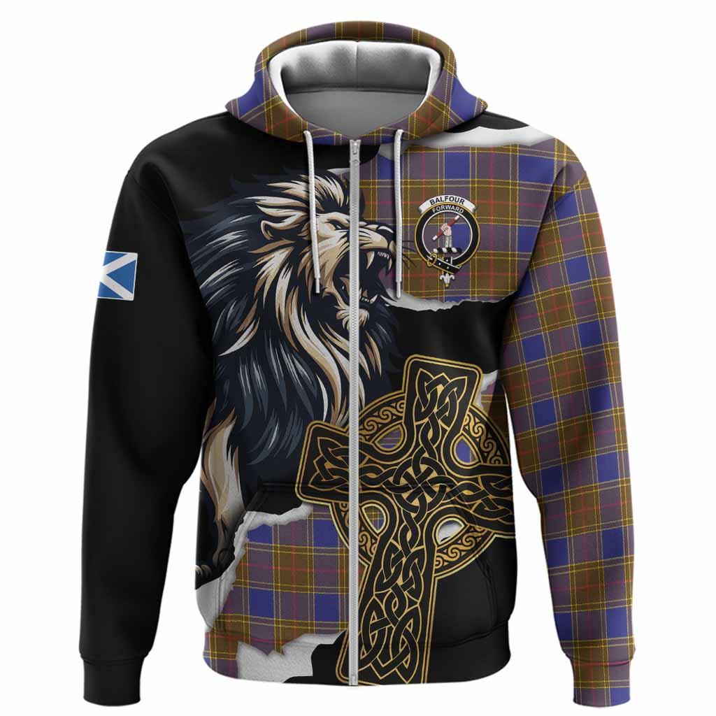 Balfour Tartan Scottish Hoodie Lion Celtic Heritage