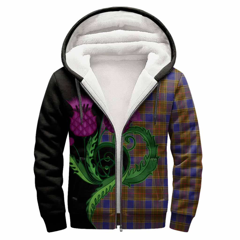 Balfour Tartan Sherpa Hoodie Traditional Scottish Thistle