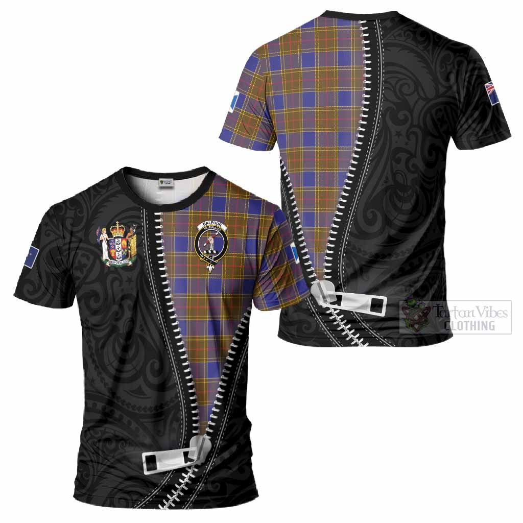 Balfour Tartan T-Shirt New Zealand Pattern Unique Zipper Stylized