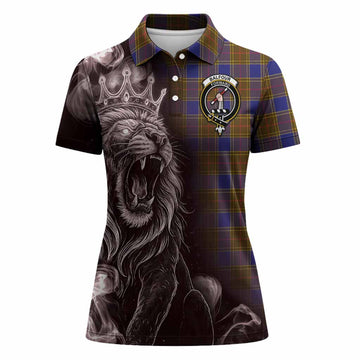 Balfour Tartan Women Polo Shirt Roaring Lion Heritage