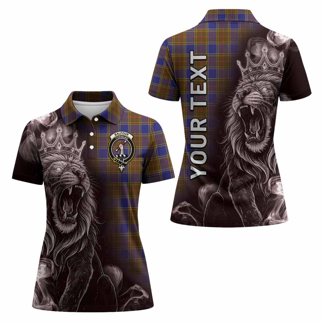 Balfour Tartan Women Polo Shirt Roaring Lion Heritage