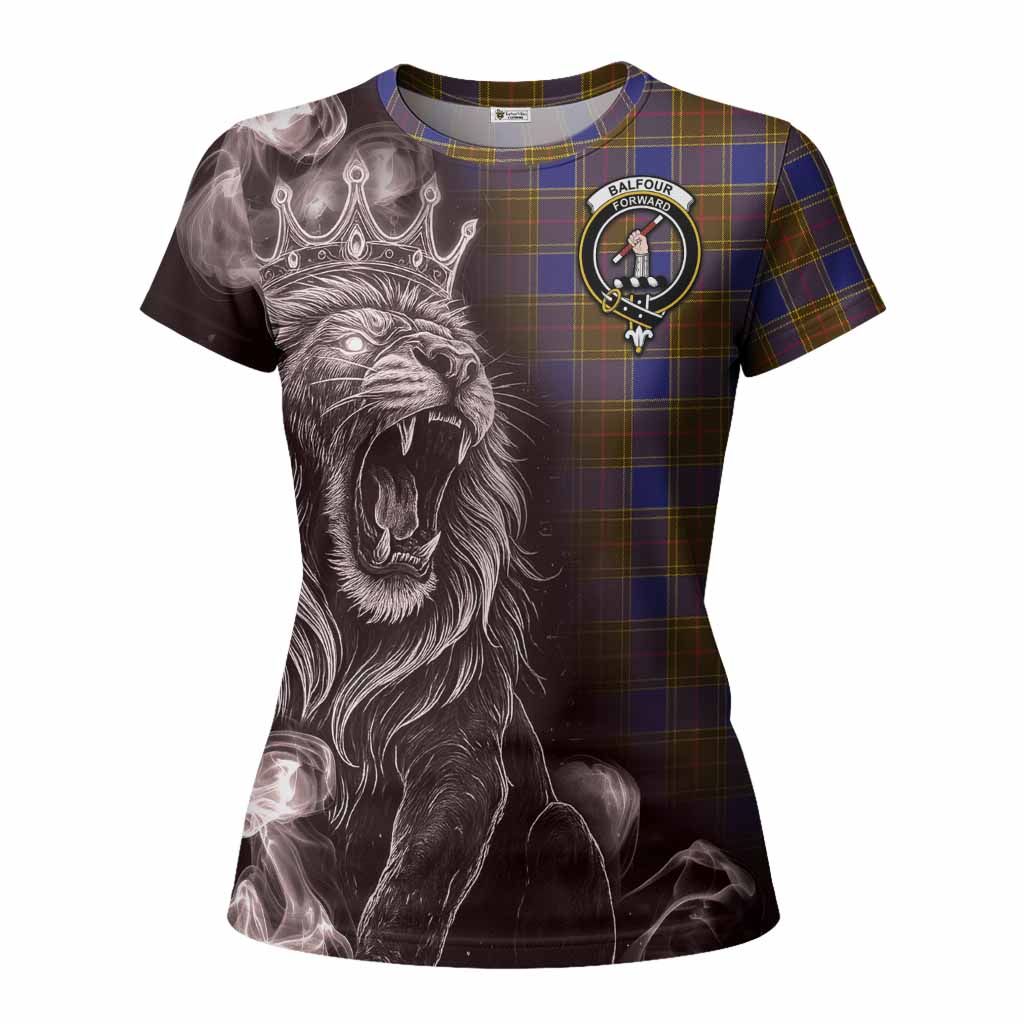 Balfour Tartan Women T shirt Roaring Lion Heritage