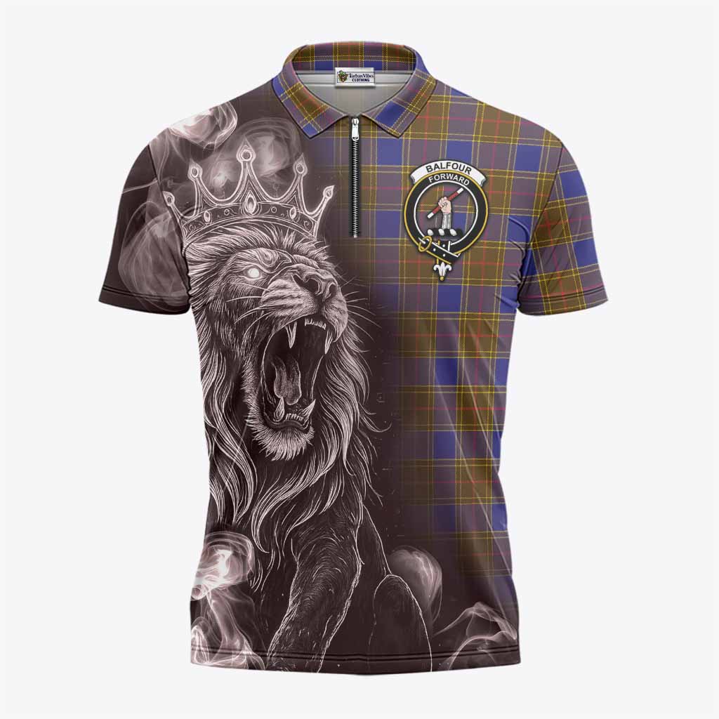 Balfour Tartan Zipper Polo Shirt Roaring Lion Heritage