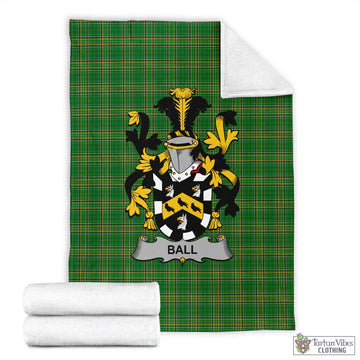 Tartan Vibes Clothing Ball Irish Clan Tartan Blanket with Coat of Arms