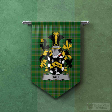Tartan Vibes Clothing Ball Irish Clan Tartan Gonfalon, Tartan Banner with Coat of Arms