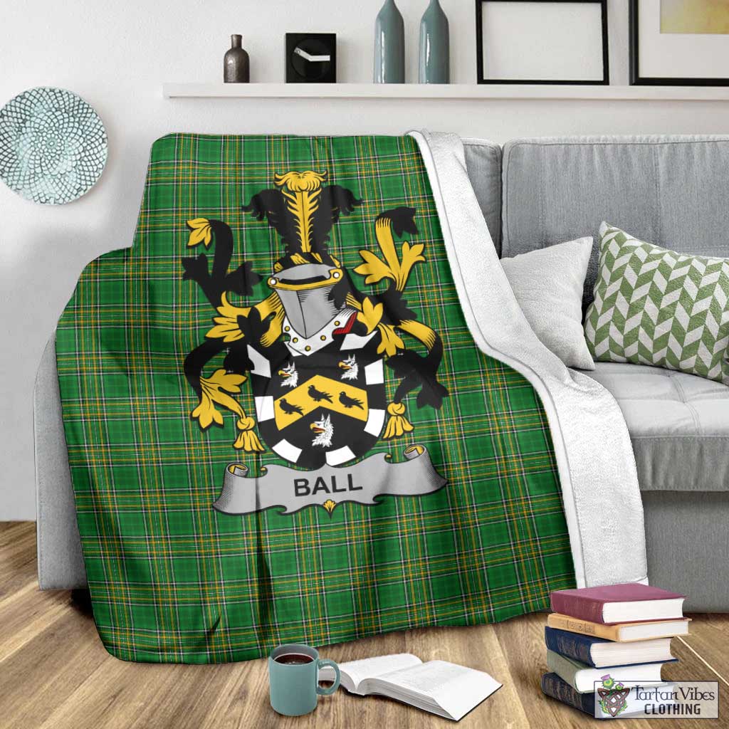 Ball Irish Clan Tartan Blanket with Coat of Arms - Tartan Vibes Clothing