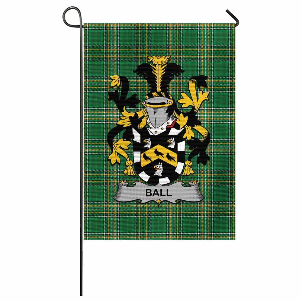 Ball Irish Clan Tartan Flag with Coat of Arms