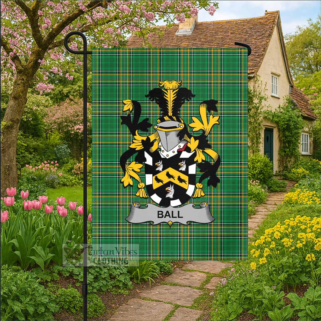 Ball Irish Clan Tartan Flag with Coat of Arms