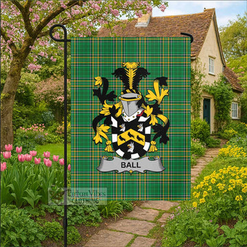 Ball Irish Clan Tartan Flag with Coat of Arms