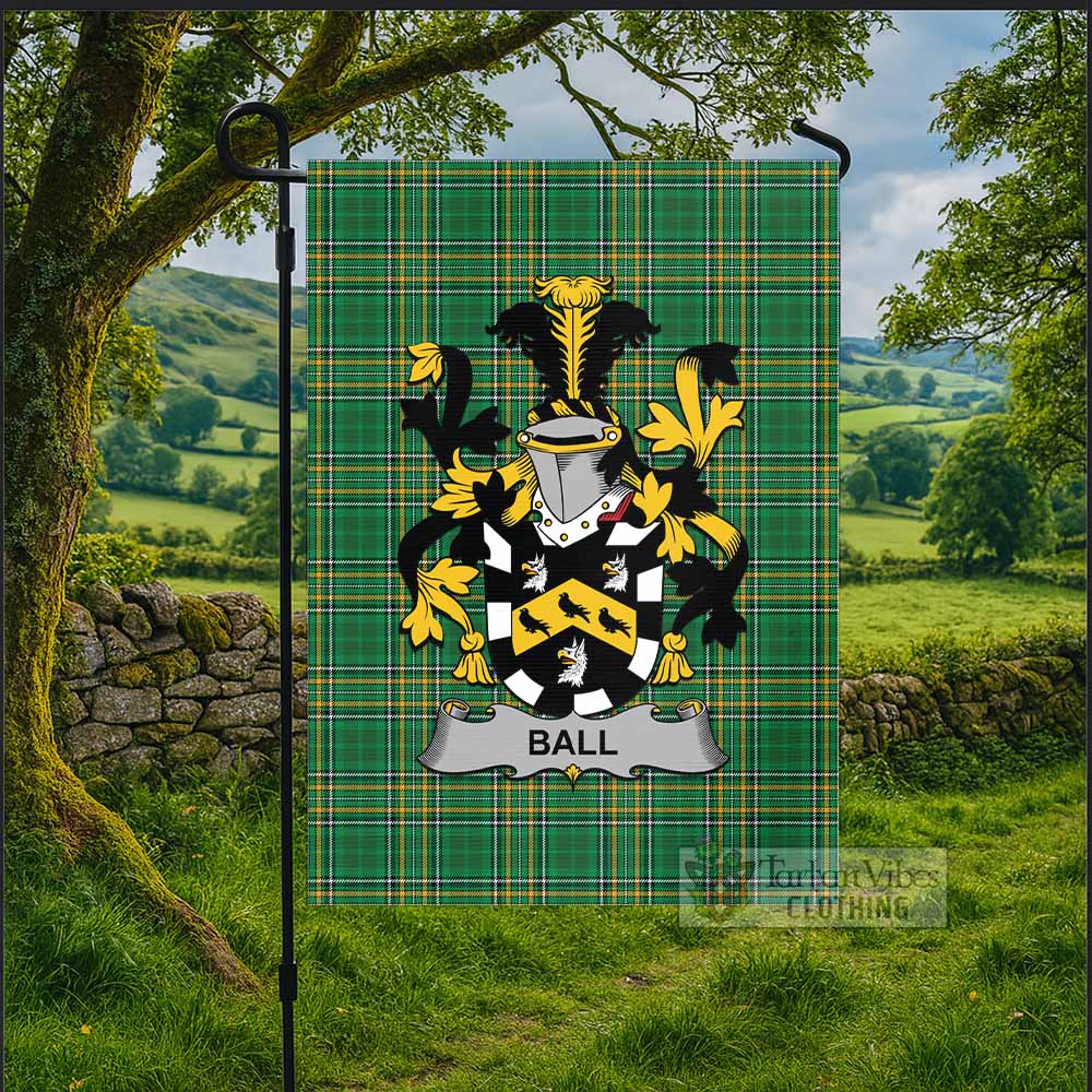Ball Irish Clan Tartan Flag with Coat of Arms