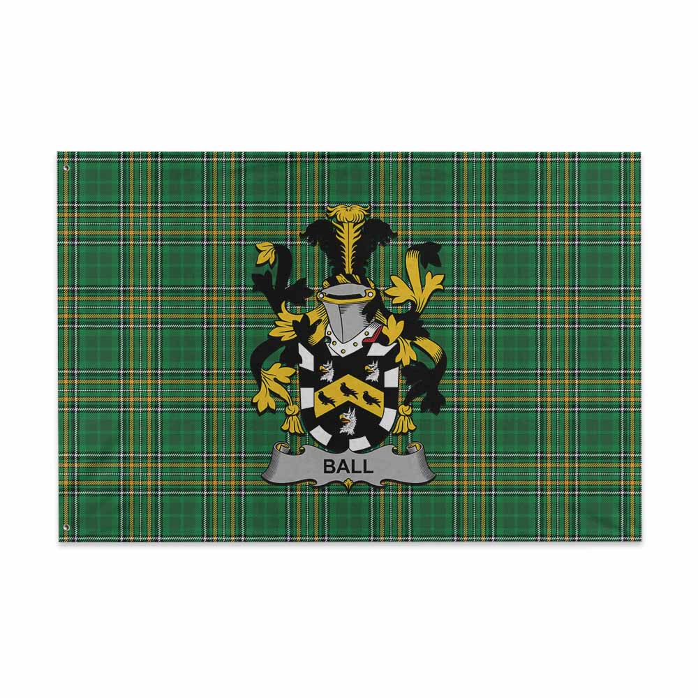Tartan Vibes Clothing Ball Irish Clan Tartan House Flag with Coat of Arms