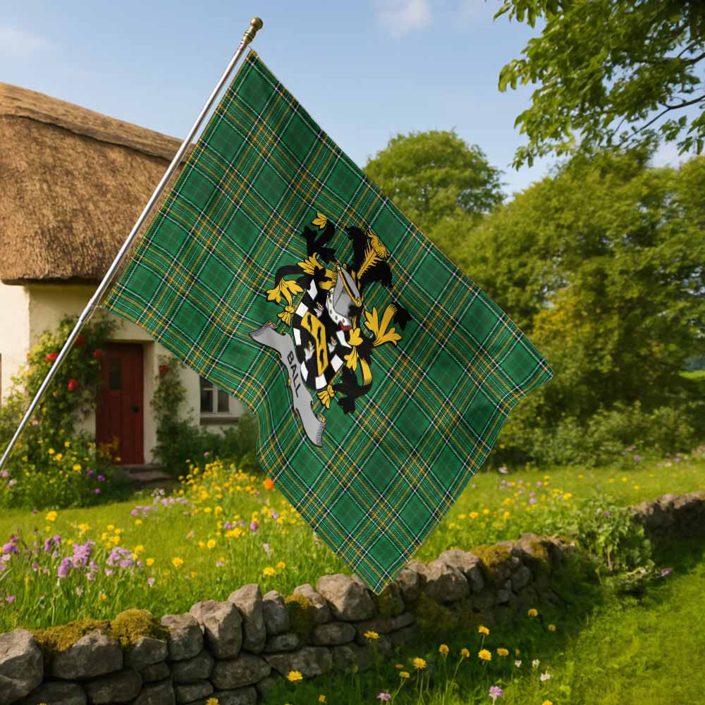 Tartan Vibes Clothing Ball Irish Clan Tartan House Flag with Coat of Arms